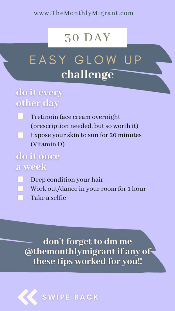 30 Day Glow Up Challenge List